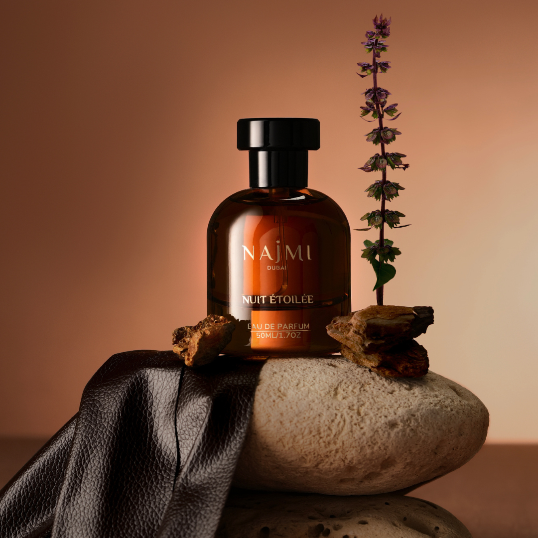 Luxury niche perfume bottle from Parfums Najmi with high-quality ingredients, representing exclusivity and artistry in modern perfumery.